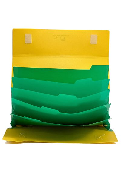 Kobest A4 VECLE 5 COMPARTMENT BRIEFCASE - YELLOW - GREEN