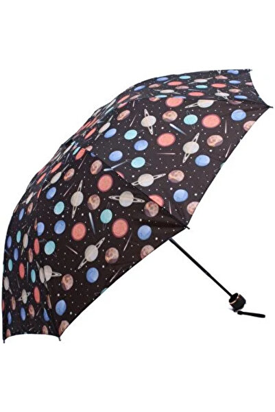 VANCKEY Gezegen Desenli 8 Telli Manuel Rüzgara Dayanıklı Şemsiye