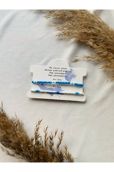Atölye Merdiven Set of 2 Blue Couple bff friendship bracelets
