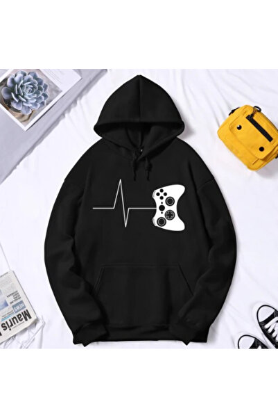 MAGORS SVART WEAR Play Console Принтована бавовняна кофта з капюшоном і довги...