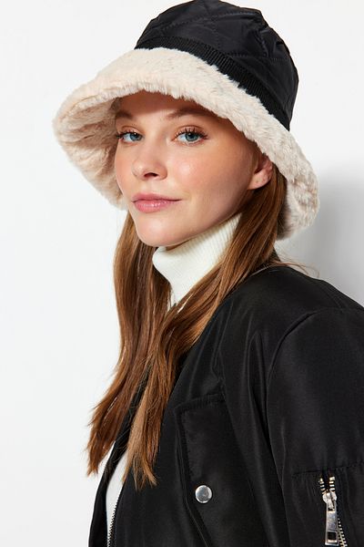 Trendyol Collection Ecru Soft Textured Bucket Hat TWOAW24SP00003