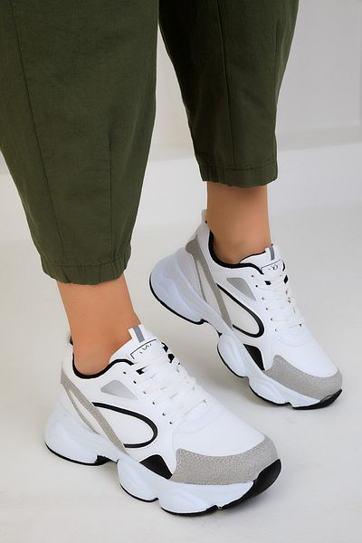 SOHO White-Black-C Women's Sneakers 17226