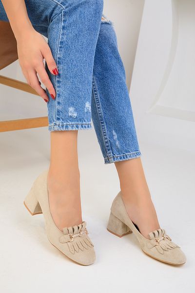 SOHO Nude Suede Women's Classic Heeled Shoes 18627