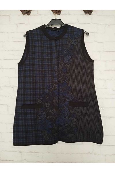 anne moda ankara стилен, жакардов, вечерен стил, акрил, плетен елек с широка кройка