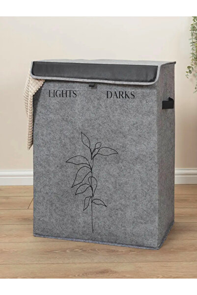 Smyak Καλάθι ρούχων 2 θέσεων πολυτελείας από τσόχα - Λεπτομέρεια από διχτυωτό...