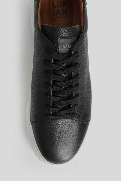 Lufian Tommy Men's Faux Leather Sneaker Shoes - Black
