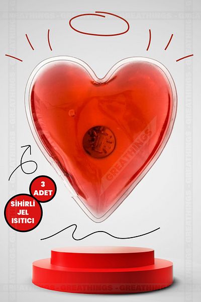 Greathings 3 Pieces Heart Shaped Magic Gel Heater, Heating, Pocket Stove, Hunter Fishing Mountaineer Camping Hand Warmer