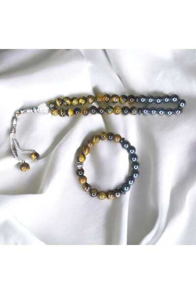Y&B KAPLANGÖZÜ VE HEMATİT DOĞAL TAŞ TESBİH & BİLEKLİK