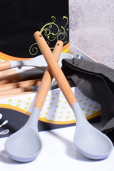 Rotanev Bamboo Handle Silicone Spoon Smoked 1 Piece