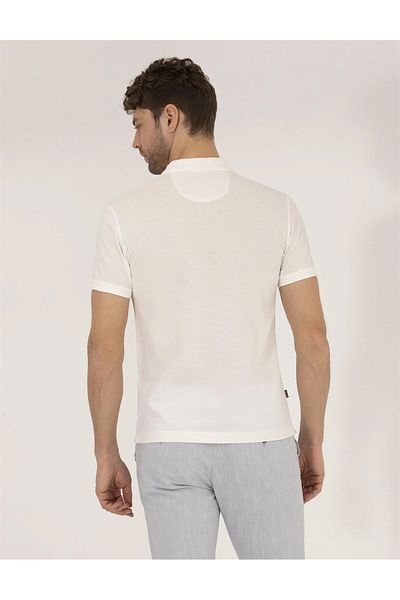 Pierre Cardin Λευκό μπλουζάκι Mercerized με λαιμόκοψη Polo Slim Fit G021SZ011.000.1567290.VR013