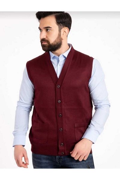 MaviMoure Men's Thin Wool Knitwear Knitted Dad Vest