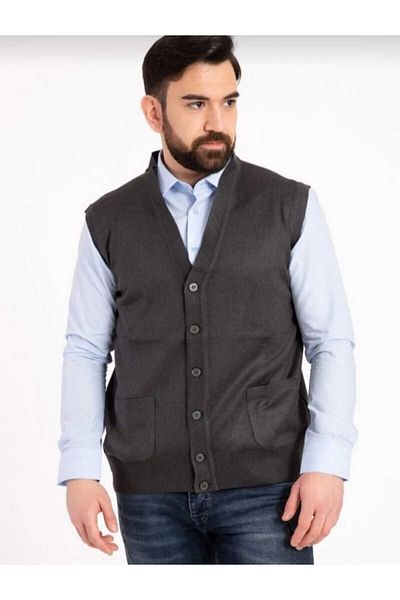 BLUEMOOR Men's Middle Age and Above Thin Wool Knitwear Knitted Dad Vest