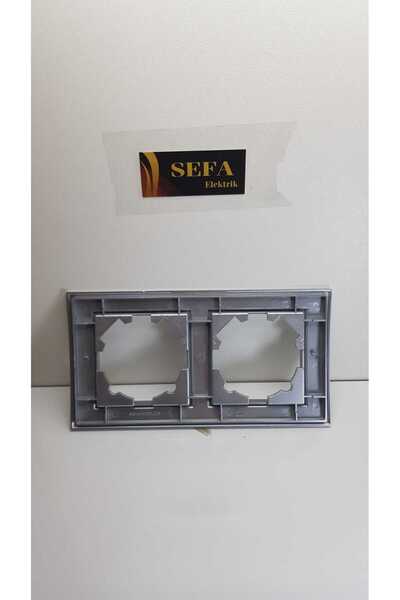 ELBİ METALLIC GRAY DOUBLE FRAME DRESS ZENA SILVERLINE SERIES