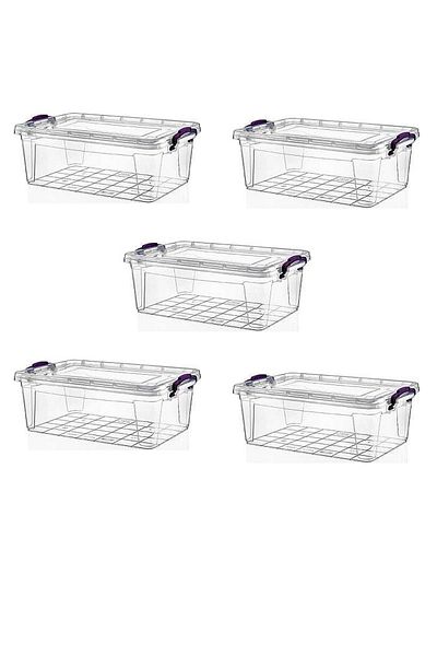 Polytime 5 Pieces 5 Liter Rectangular Multibox Storage Box - E-503-5