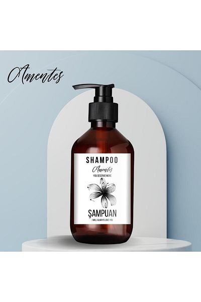 Amentes Μπουκάλι Σαμπουάν 500 ml Γυαλί με Ετικέτα