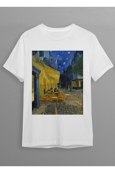 Hilosh Vincent Van Gogh Cafe Terrace Night Printed Unisex T-shirt HC02