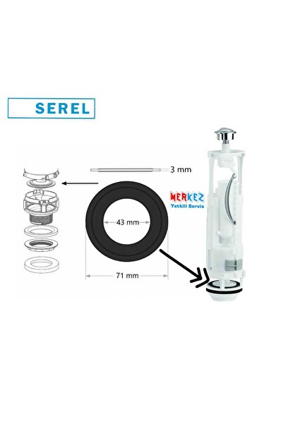 Çeşitli Serel Klozet Basmalı Rezervuar İç Takım Contası