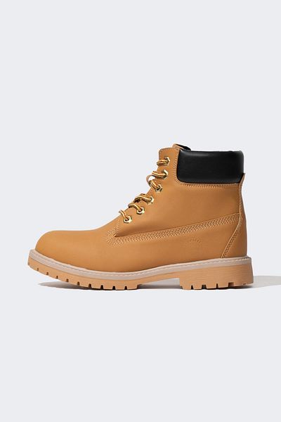 DeFacto Boy's Serrated Sole Faux Leather Boots B8341a823wn
