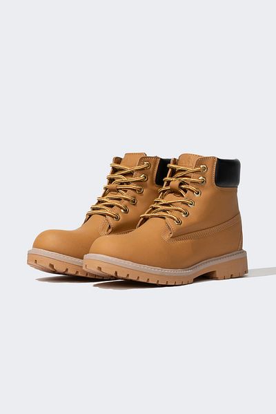 DeFacto Boy's Serrated Sole Faux Leather Boots B8341a823wn