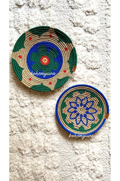 Bohemyuva Gaia Özel Seri 2'li Bohem Hasır Mandala Afrika Sepet Seti