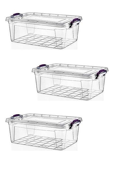 Polytime 3 Pieces 8.5 Liter Rectangular Multi Box Storage Box