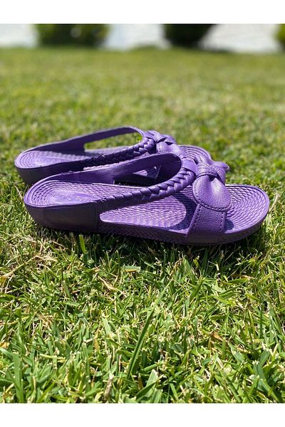 KAŞGARLI Kashgar Women's Bow Model Non-Slip Sole Beach Pool Garden Terrace Slippers