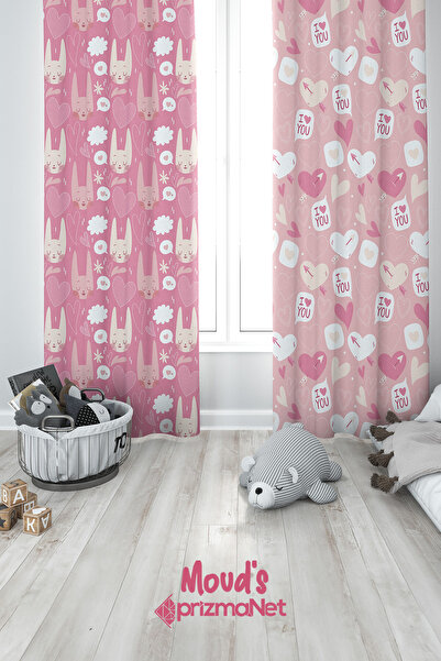 Moud's Дитяча та дитяча кімната з принтом у вигляді котів та сердець, 2 полот...