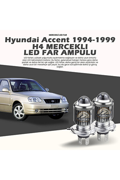 Furens Hyundai Accent (1995-1999) Mercek Led Xenon Uzun - Kısa Çift Renk