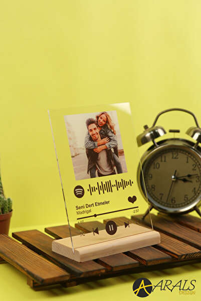 Arals Design Kişiye Özel Sevgiliye, Arkadaşa Spotify Barkodlu Hediyelik Şeffa...