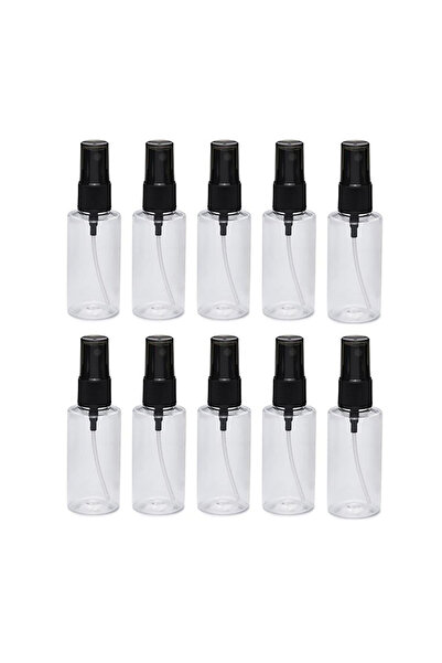 wellLine Ambalaj siyah Sprey Başlıklı Plastik Boş Pet Şişe 50 Ml 100 Adet