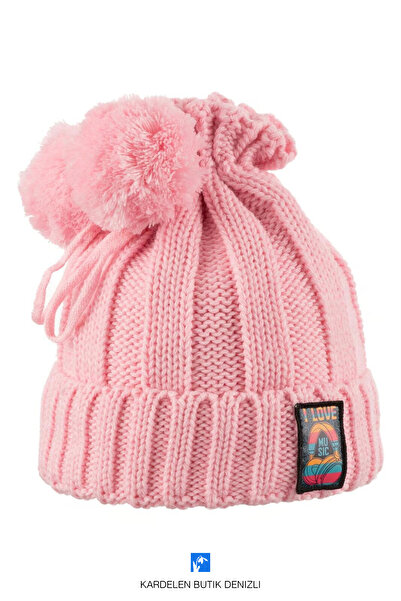 Kardelen Butik Denizli Căciulă pentru copii cu pompon dublu (4-8 ani)