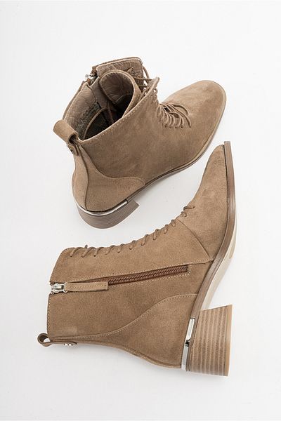LuviShoes Γυναικείες μπότες Gigi Brown Suede από γνήσιο δέρμα