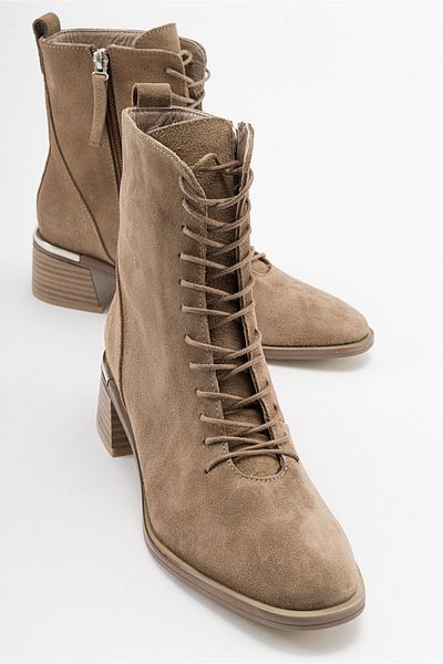 LuviShoes Γυναικείες μπότες Gigi Brown Suede από γνήσιο δέρμα