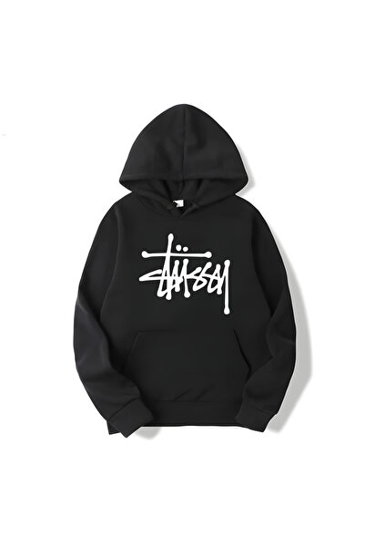 MAGORS SVART WEAR Stassy Signature Potištěná bavlněná mikina s kapucí s dlouh...