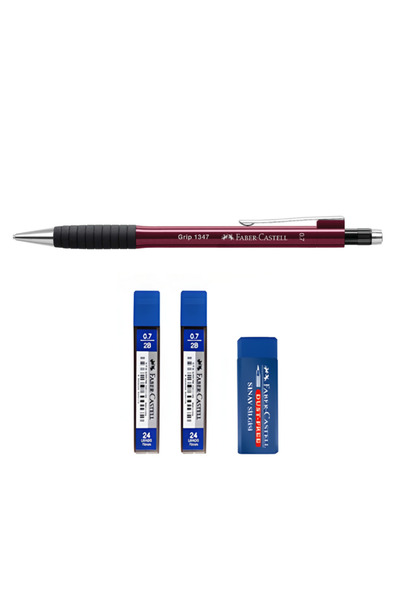 Faber Castell Grip 0.7 Tip Pen, 2 Tips and Eraser