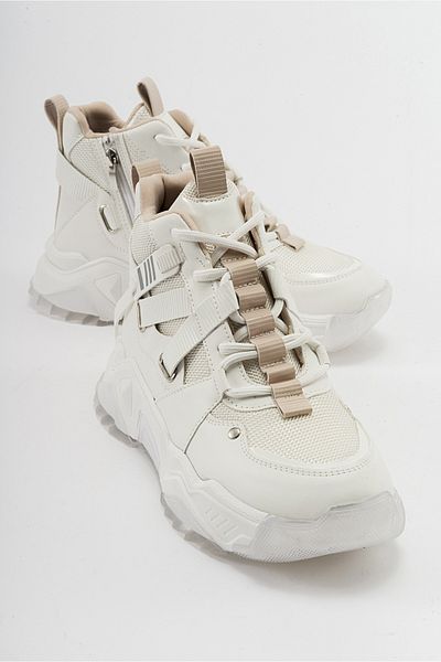 LuviShoes Cizme sport de damă albe CLARA