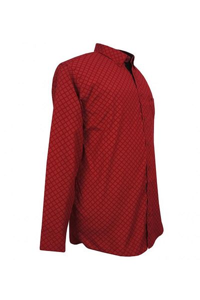 marufshop Εποχιακό πουκάμισο Lycra Plus Size Κόκκινο