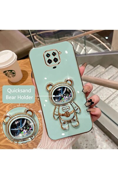 AKSEFİZZ Xiaomi Redmi Note 9s - 9 Pro Uyumlu Akışkan Sıvılı Simli Yıldızlı Ay...