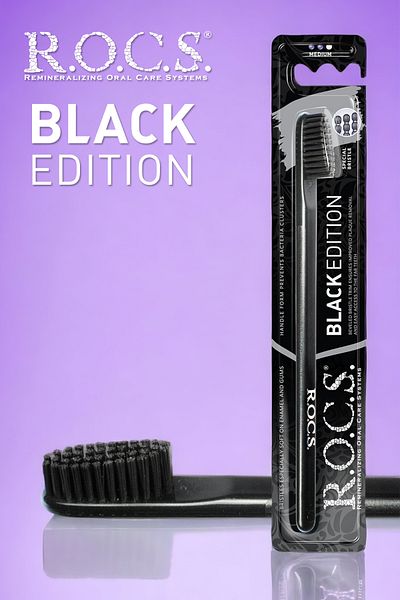 R.O.C.S. Rocs Black Edition Whitening Toothbrush - 2 Pieces