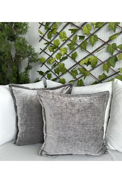 Decamor home Husă de pernă de culoare gri închis