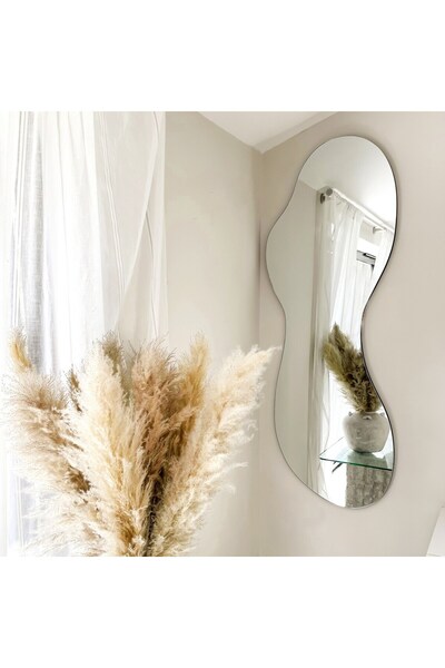 FNC CONCEPT Duvar Konsol Aynası Yatay Dikey Asimetrik Banyo Aynası 140x65cm