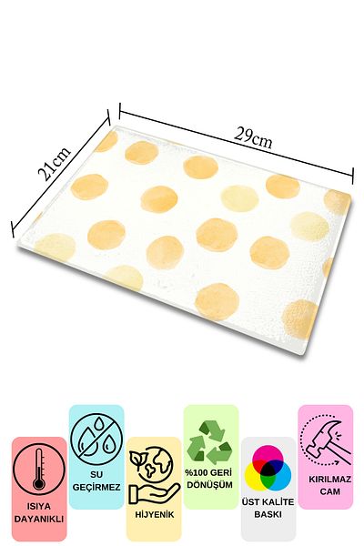 Postifull Cutting Board, Printed on Thick and Unbreakable Glass, Pastel Orange Font Printed - 21*30cm, Chopping Board