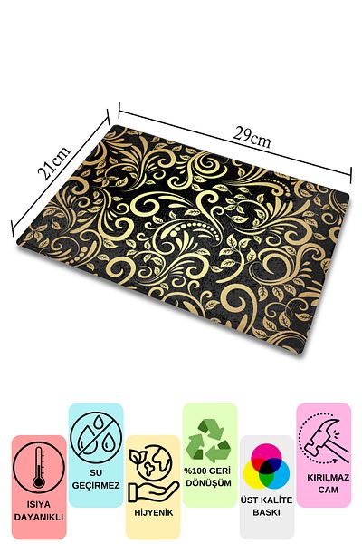 Postifull Cutting Board, Thick and Unbreakable Glass, Colorful Botanical Flower Printed - 21*30cm, Chopping Board