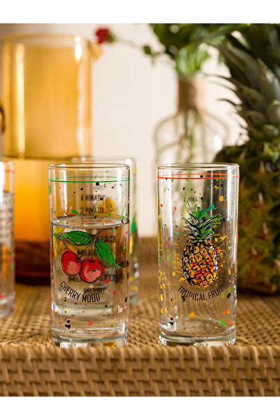 LC Waikiki LCW HOME Printed Glass Set of 4 Glasses 290 Ml