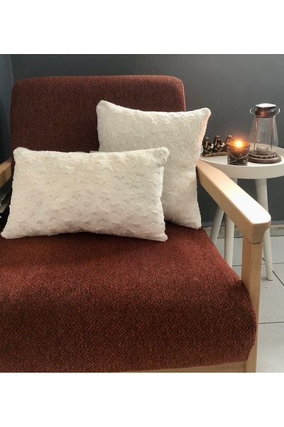 YEKTA MOBİLYA Set of 2 Plush Fleece Throw Pillow Cover - Single Sided and Star White Gift Decorative