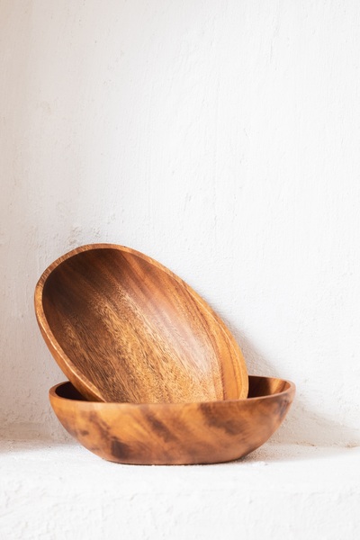 Dekorzdükkan 2'li Akasya Oval Kase