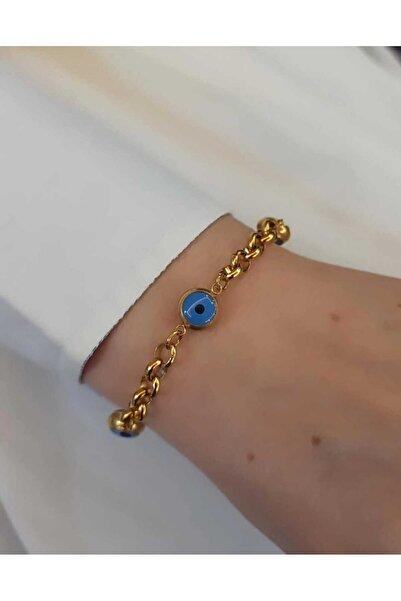 Simge Gümüş Gold Evil Eye Beaded Bracelet
