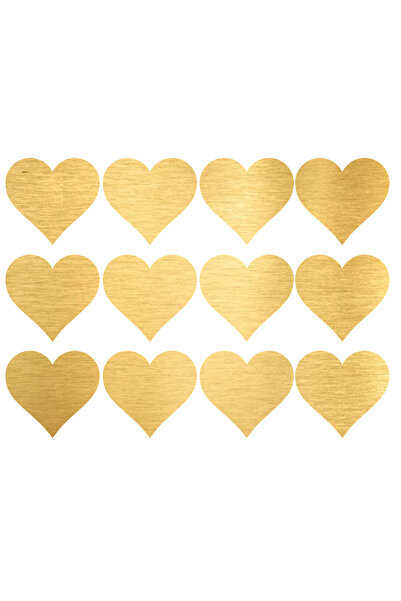 TELLGRAF ليبل لون ذهبي على شكل قلب ( 3x3 سم 60حبة