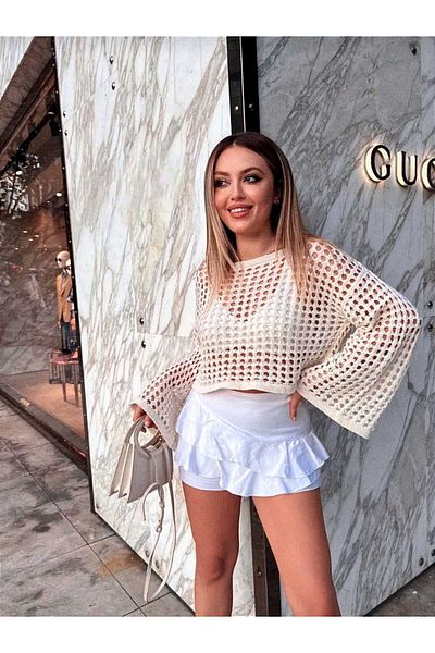 MODA MHE Ισπανικό βραχίονα διάτρητη περικοπή