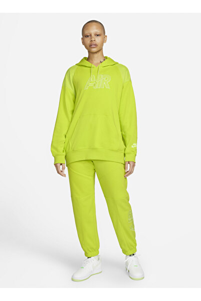 Nike Pantaloni de sport verzi pentru femei - DM6061-321 W NSW AIR FLC PANT